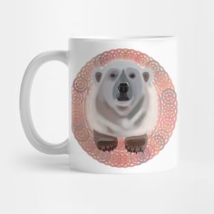 Polar Bear on circular pattern Mug